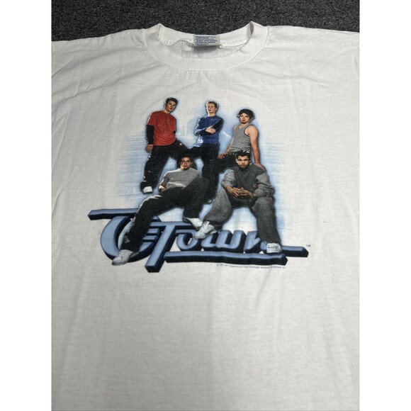 Vtg 2001 O-Town Liquid Dreams Tour Tee White Single Stich T-Shirt Size Medium - Picture 2 of 9